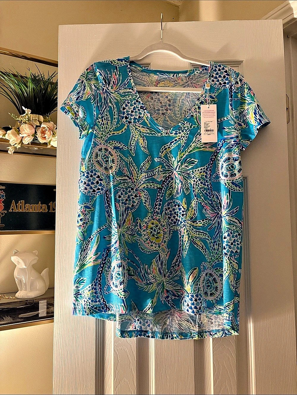 Lilly Pulitzer Opal Top Paisley Tunic Blue & Multicolor Small